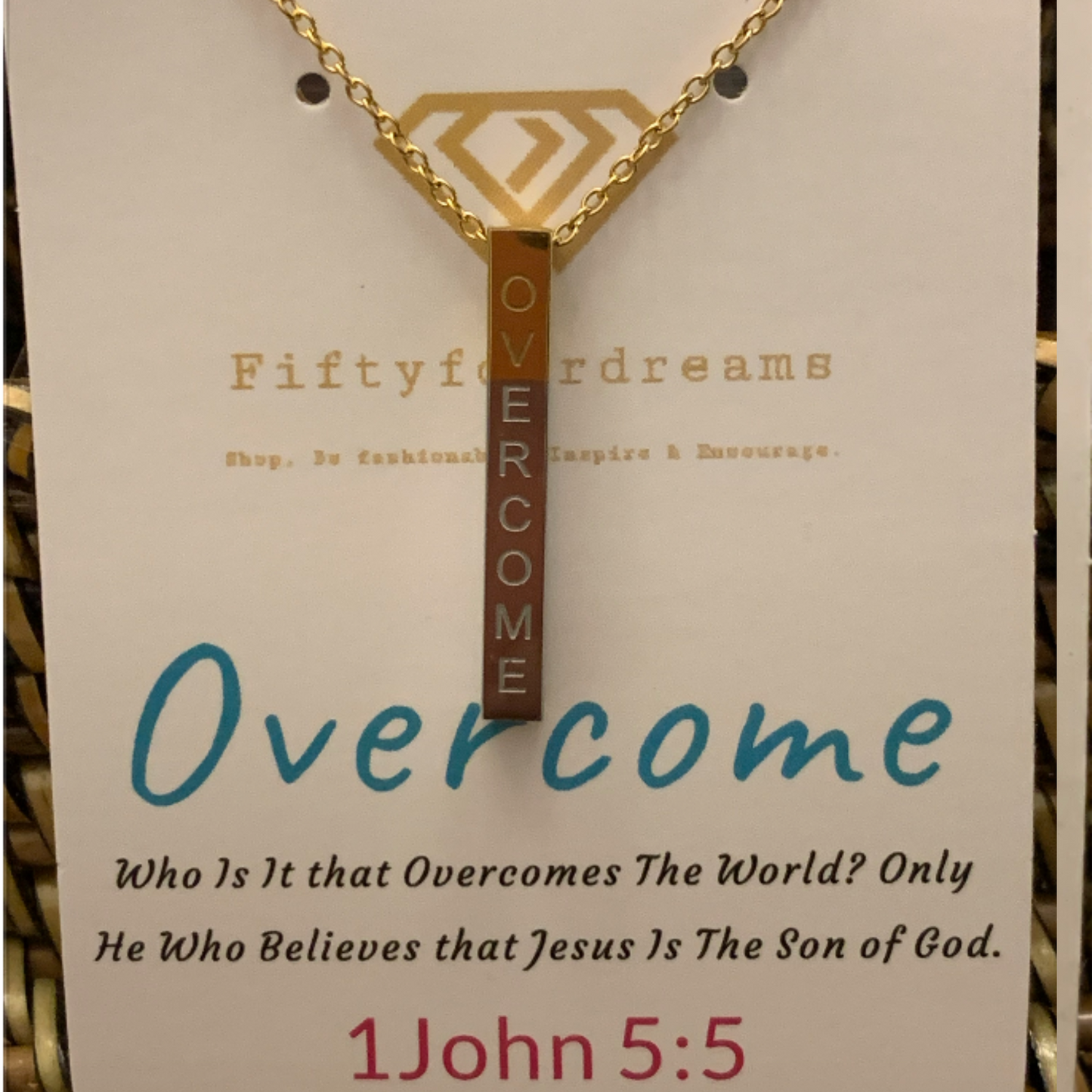 "Overcome" Bar Necklace